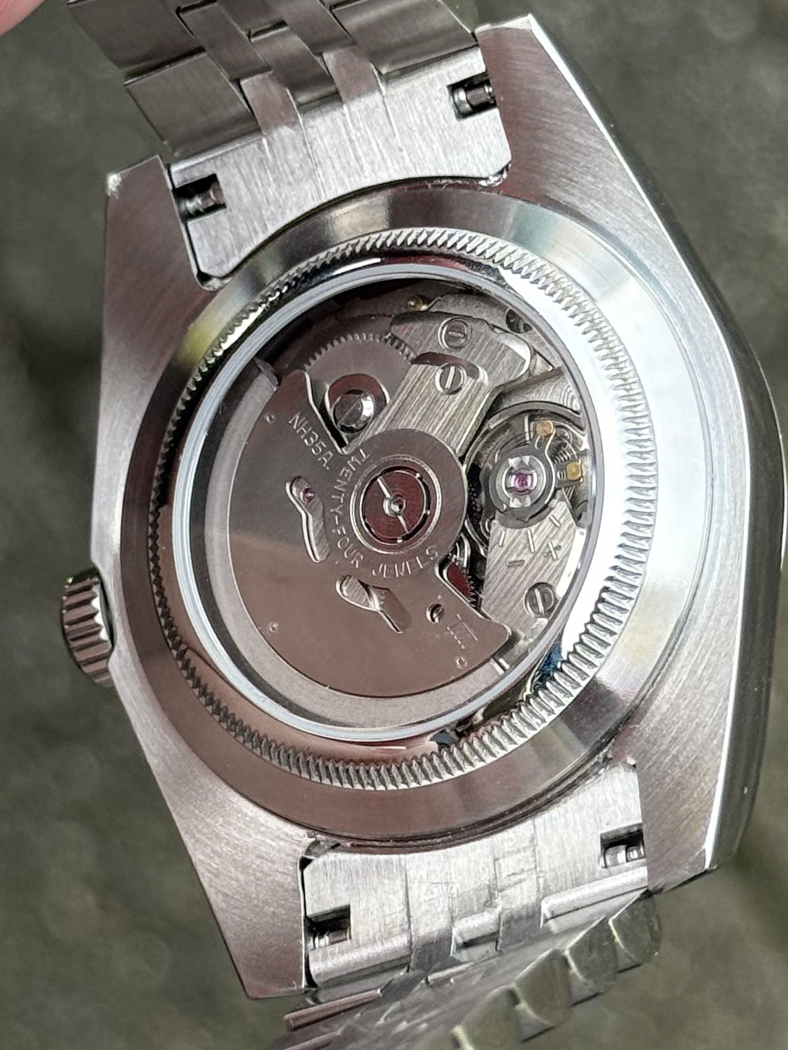 (På lager) "Rhodium Diamond" Datejust Mod