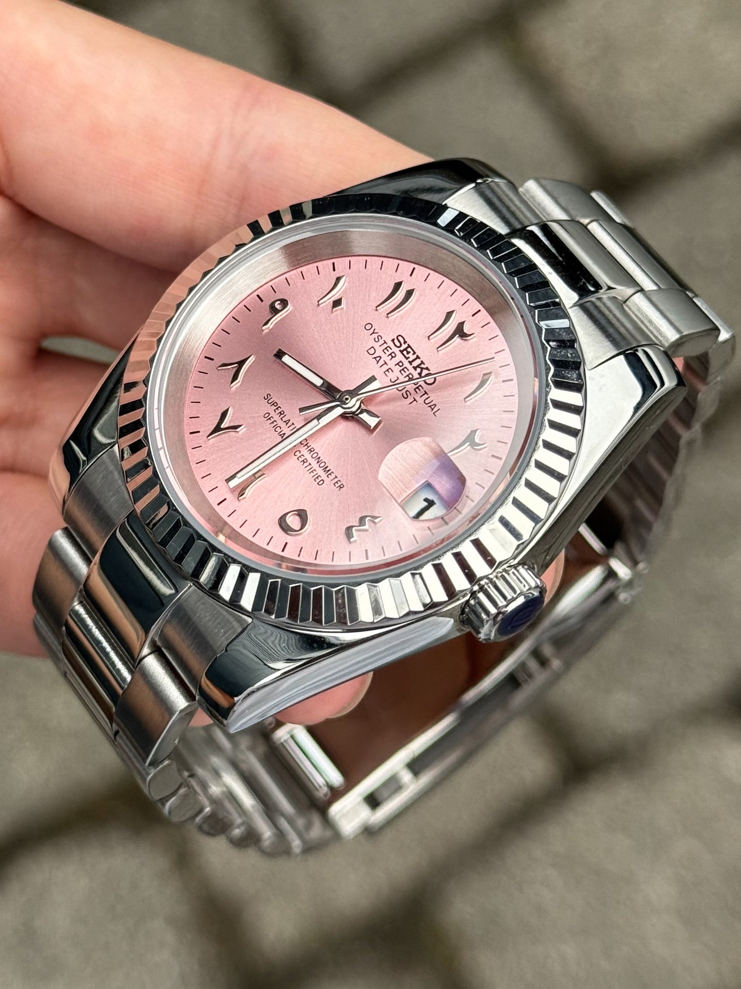 (På lager) Ladies "Pink Arabic" Datejust 40mm Mod