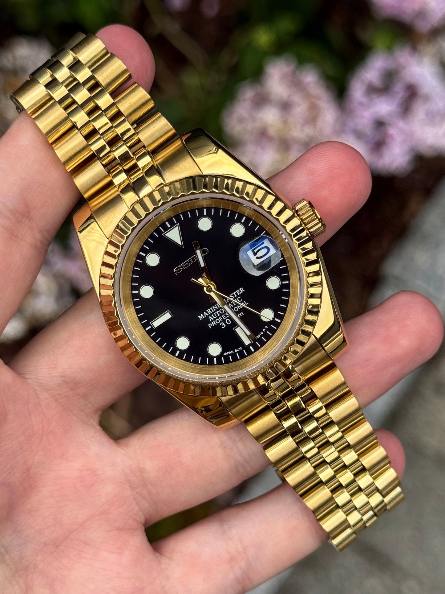 Gold "Black Dial" Datejust Mod