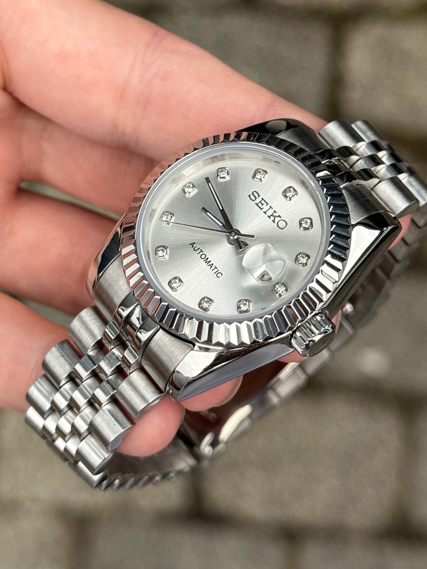 (På lager) "Silver Diamond" Datejust Ladies 31mm Mod