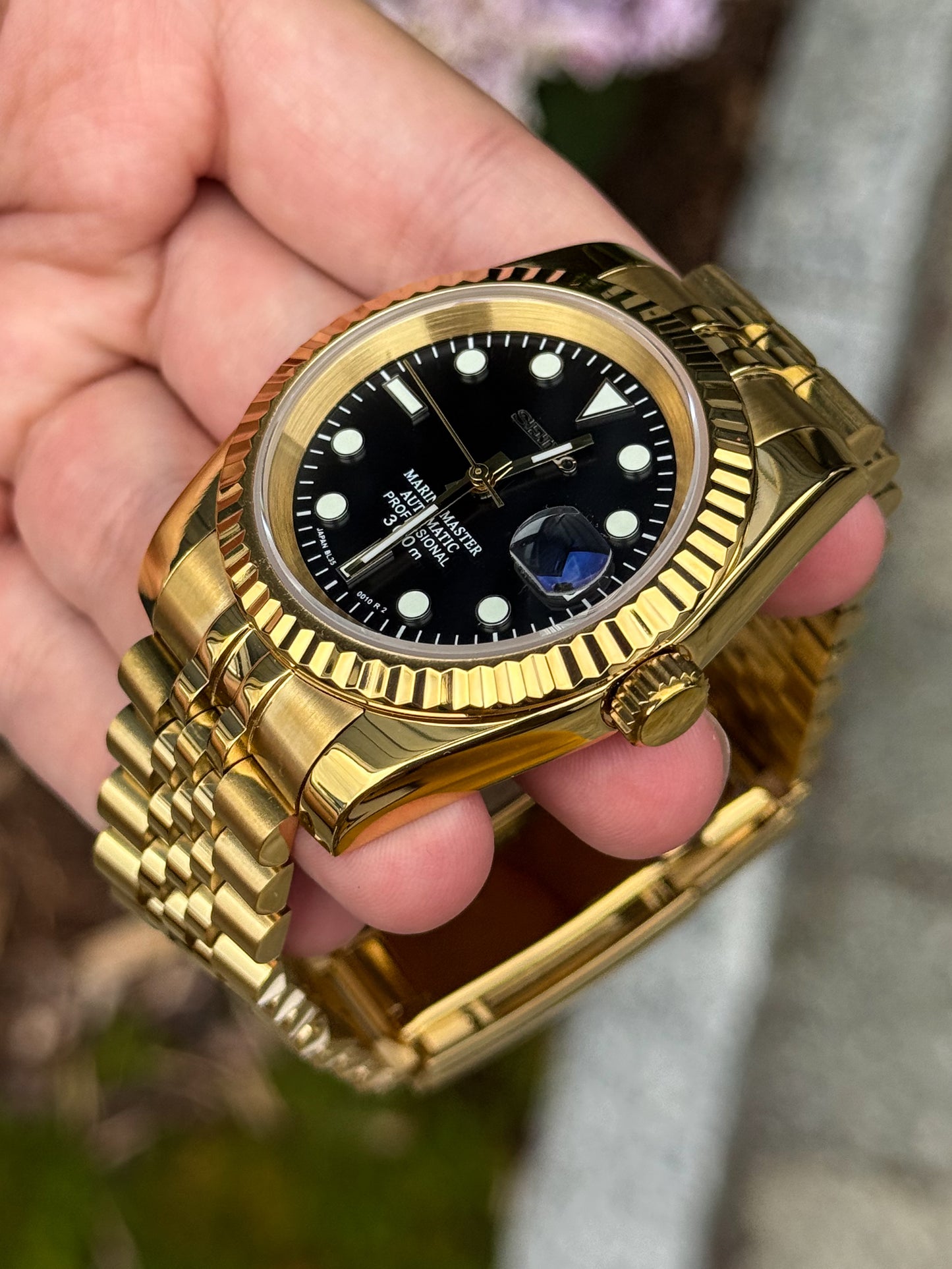 Gold "Black Dial" Datejust Mod