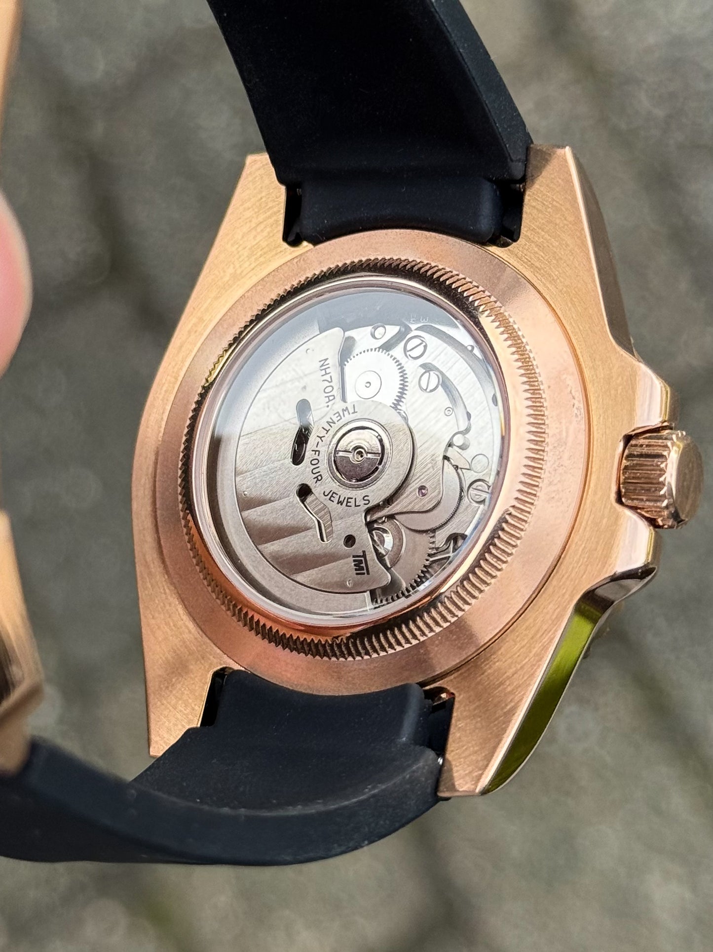 (På lager) Rosegold "Skeleton" Yacht-Master Mod