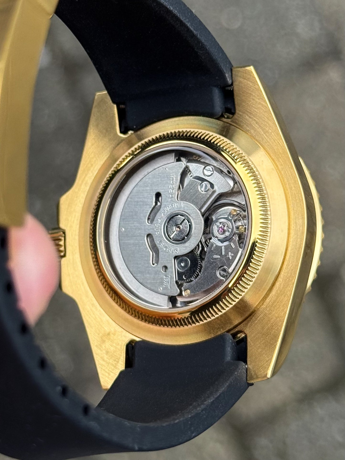 (På lager) "Gold" Yacht-Master Rubber Mod