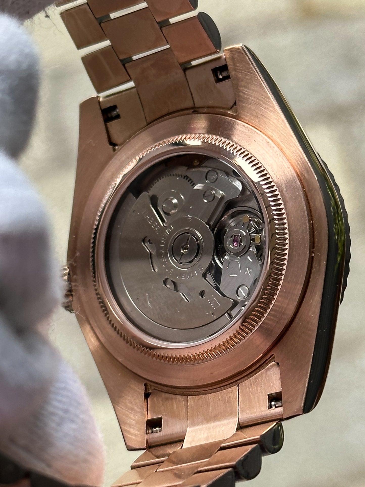 Rosegold "Olive Dial" President Mod