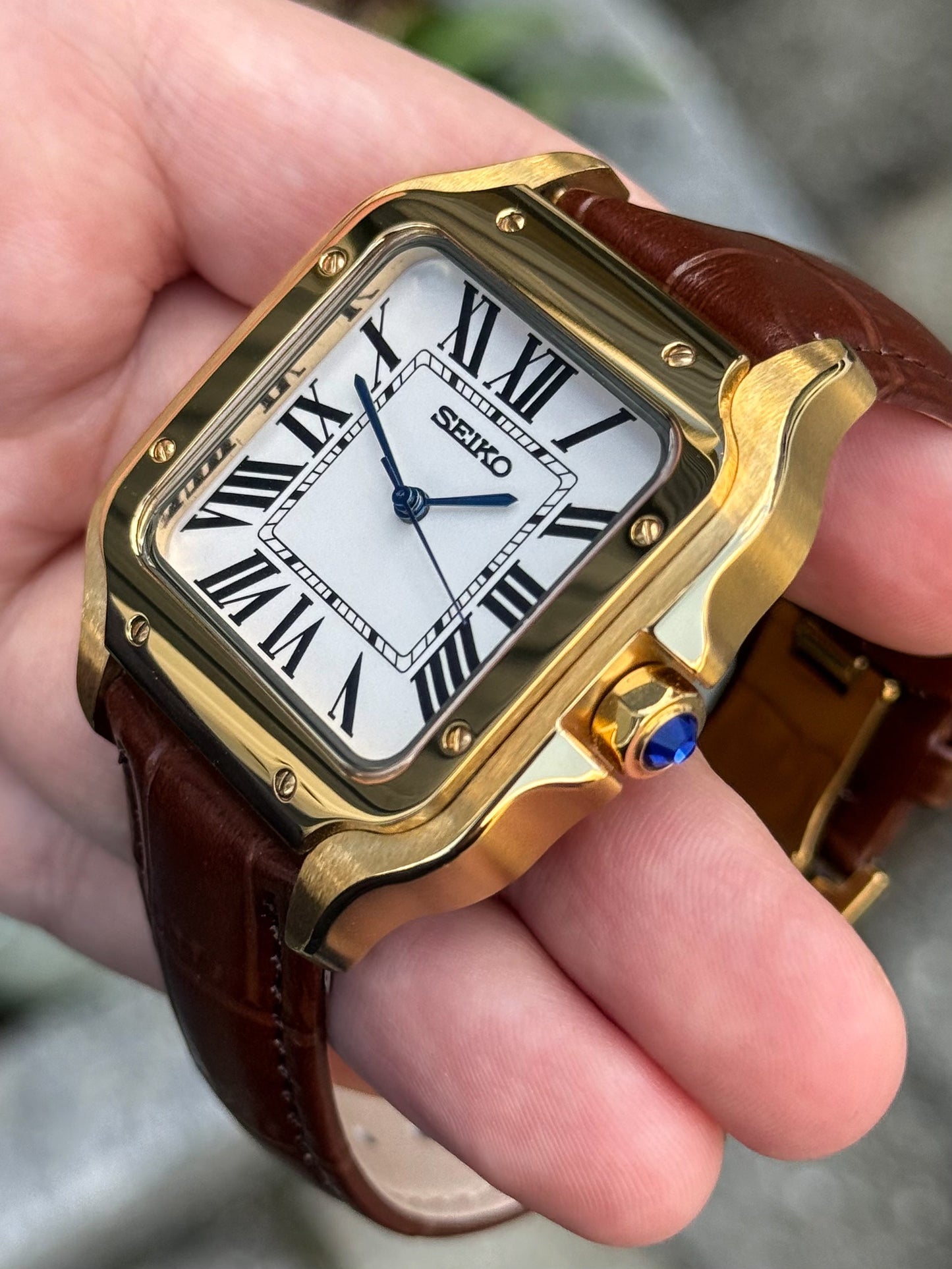 Gold ’Leather’ Santos Mod