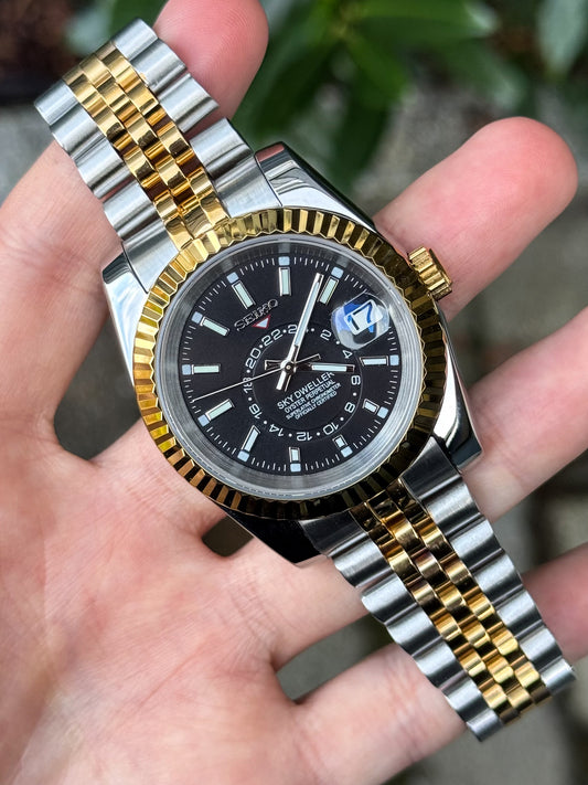 Two Tone "Black Dial" Sky Dweller Mod