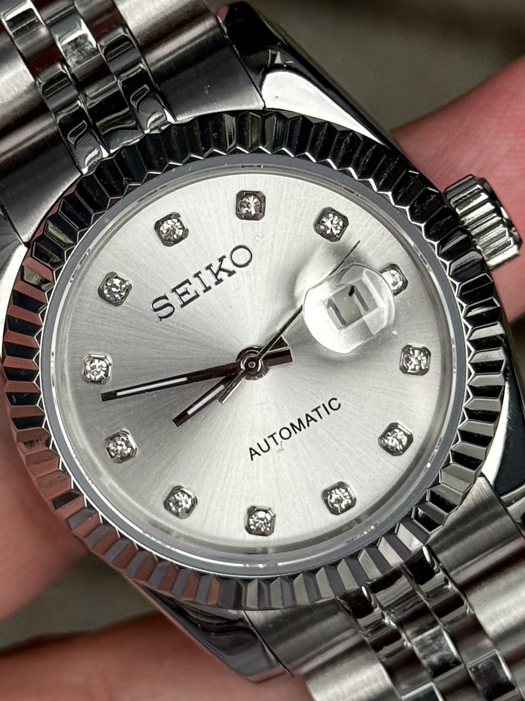 (På lager) "Silver Diamond" Datejust Ladies 31mm Mod