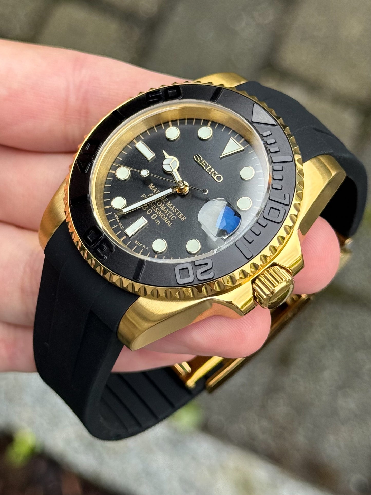 (På lager) "Gold" Yacht-Master Rubber Mod