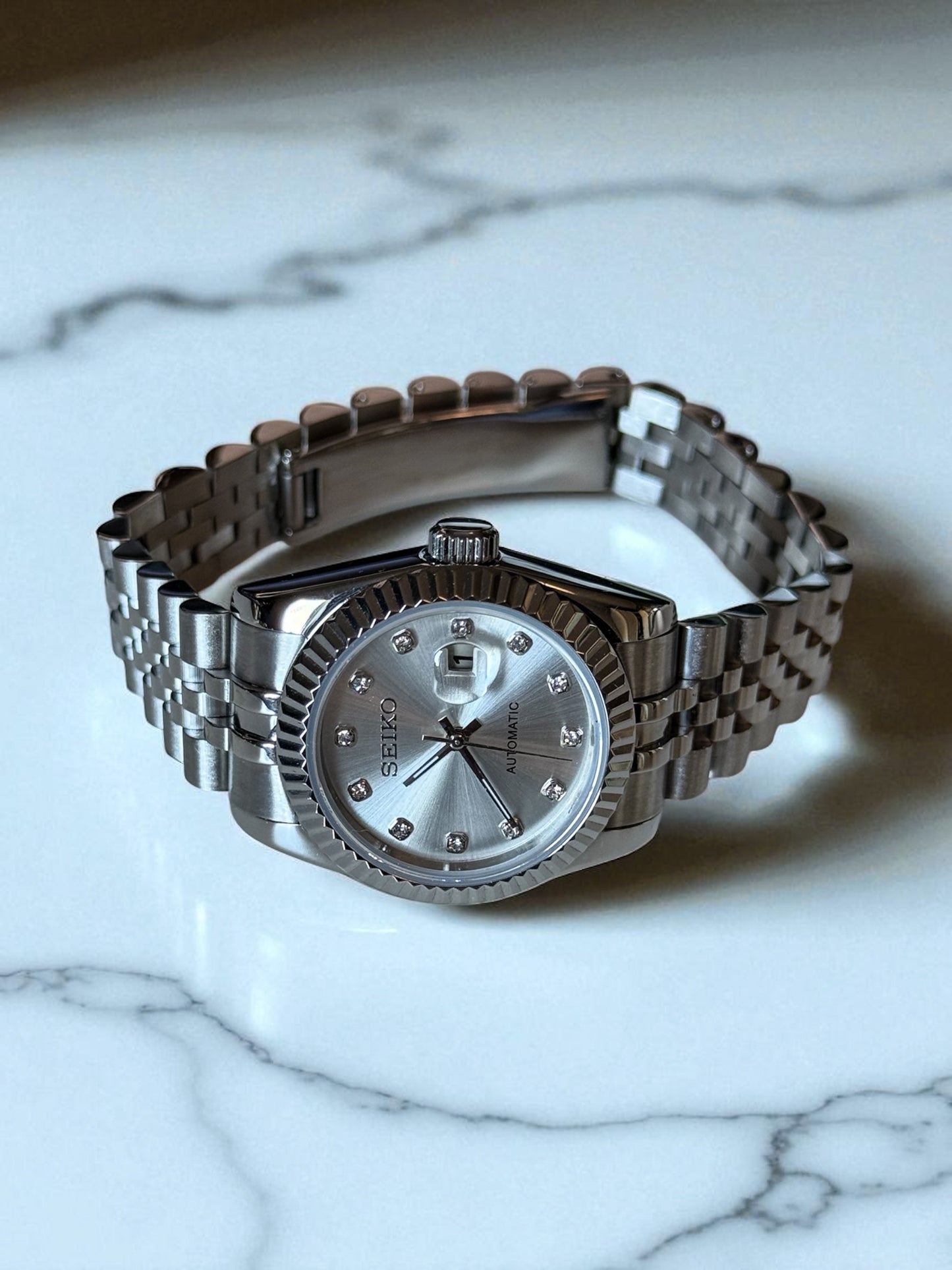 (På lager) "Silver Diamond" Datejust Ladies 31mm Mod
