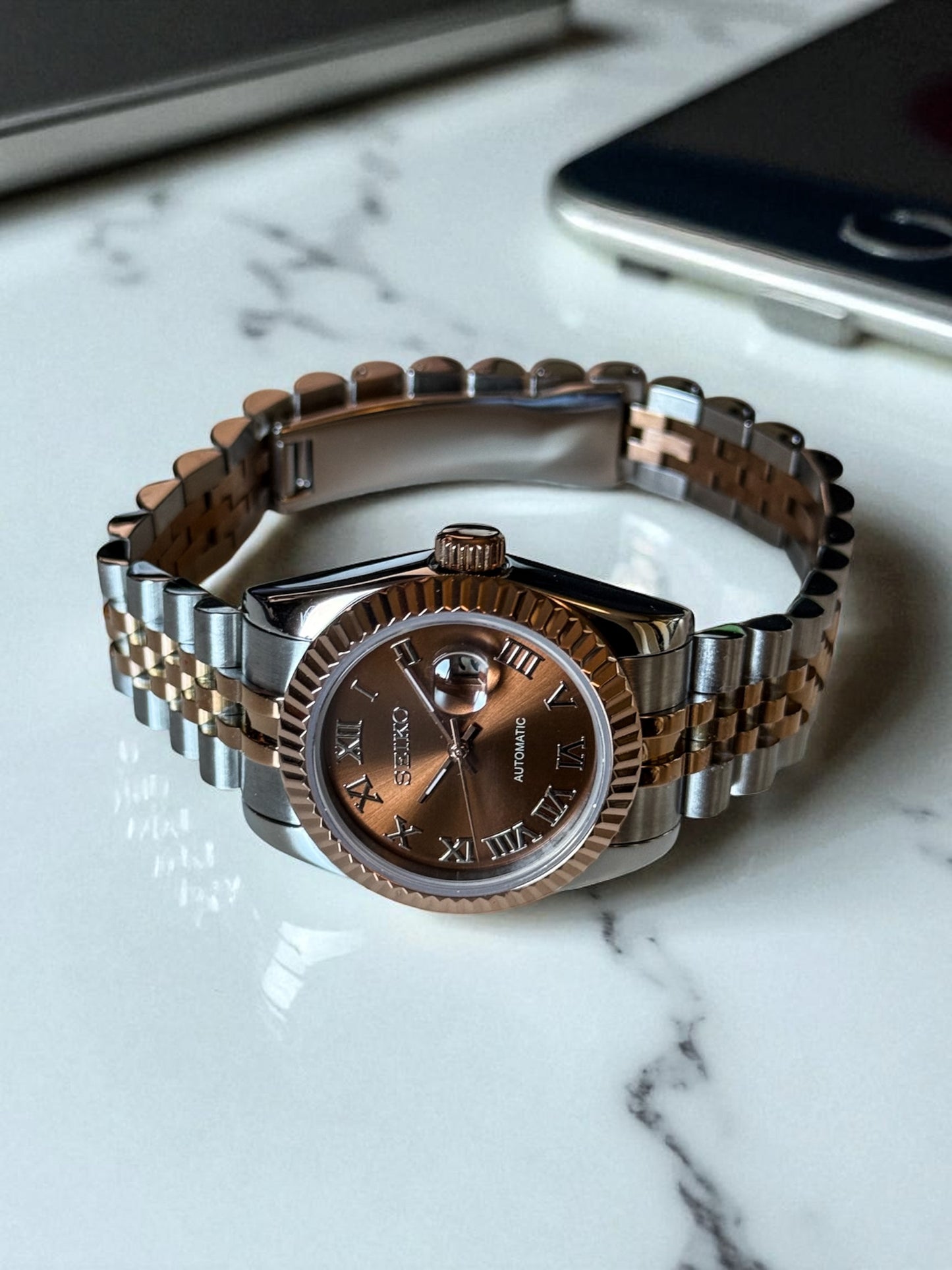 (På lager) "Rosegold Roman" Datejust Ladies 31mm Mod