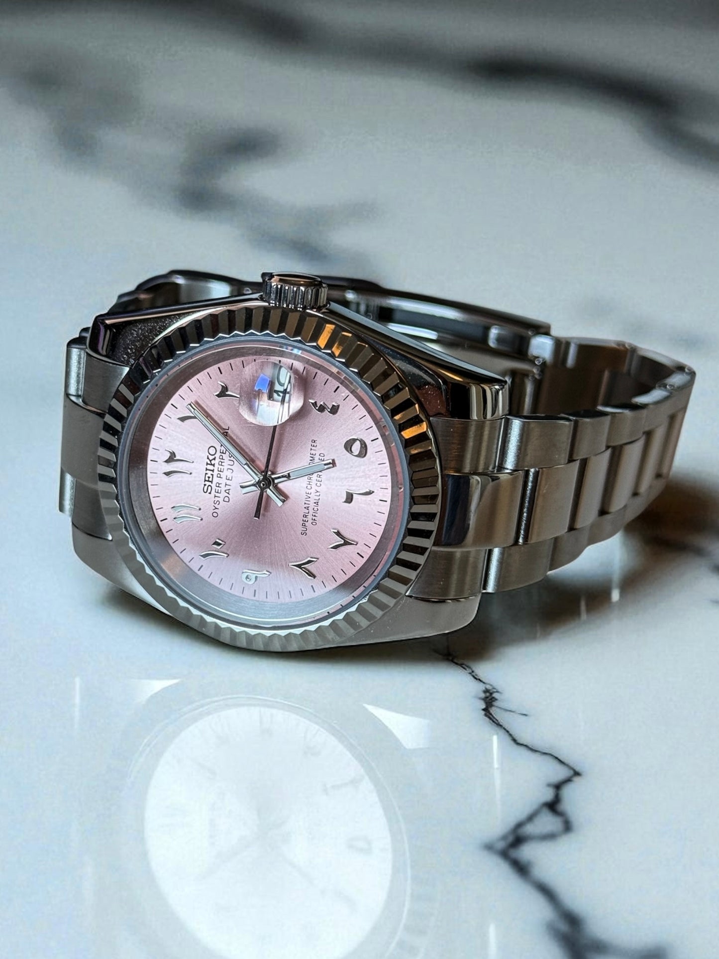 (På lager) Ladies "Pink Arabic" Datejust 40mm Mod