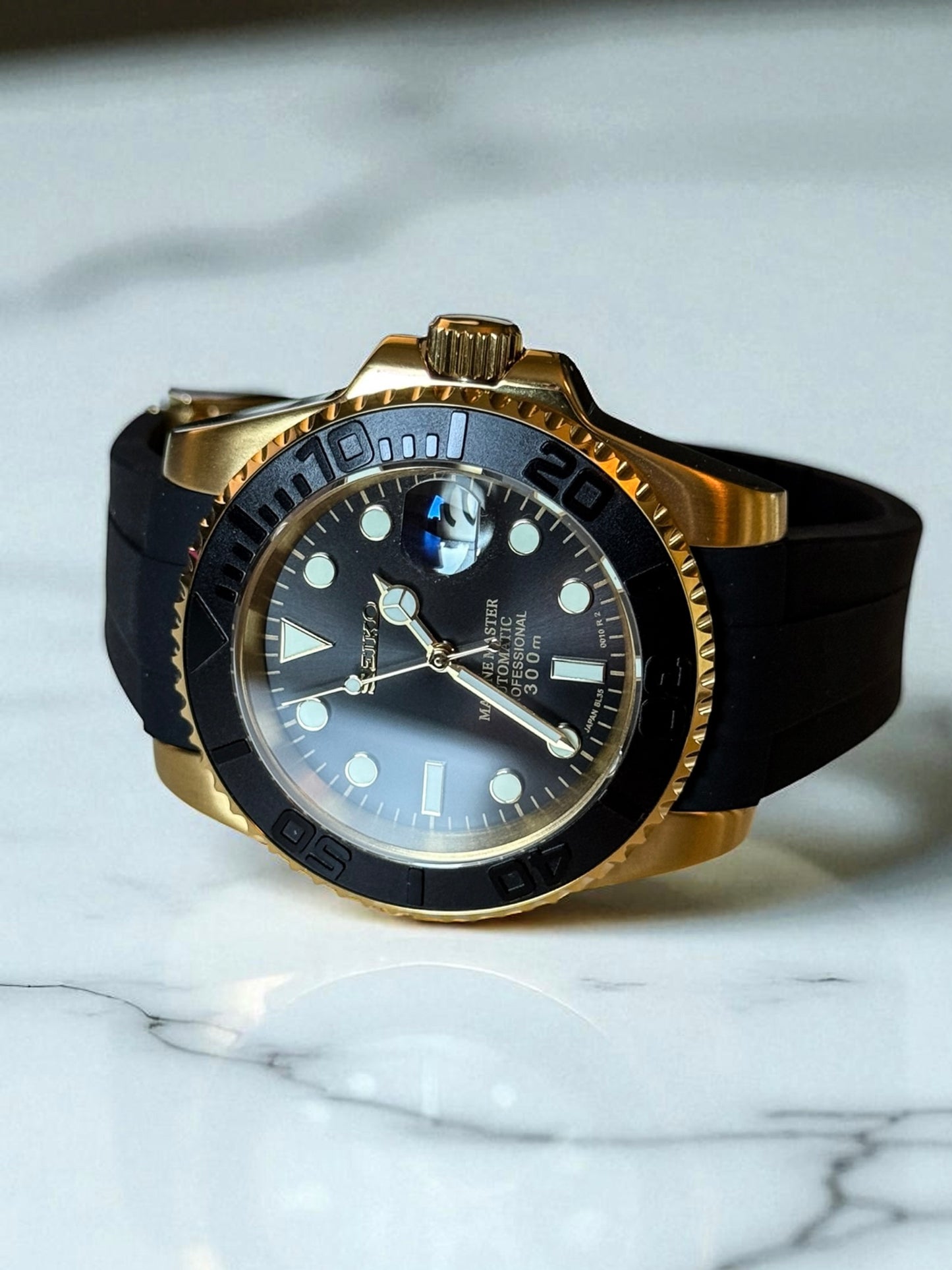 (På lager) "Gold" Yacht-Master Rubber Mod