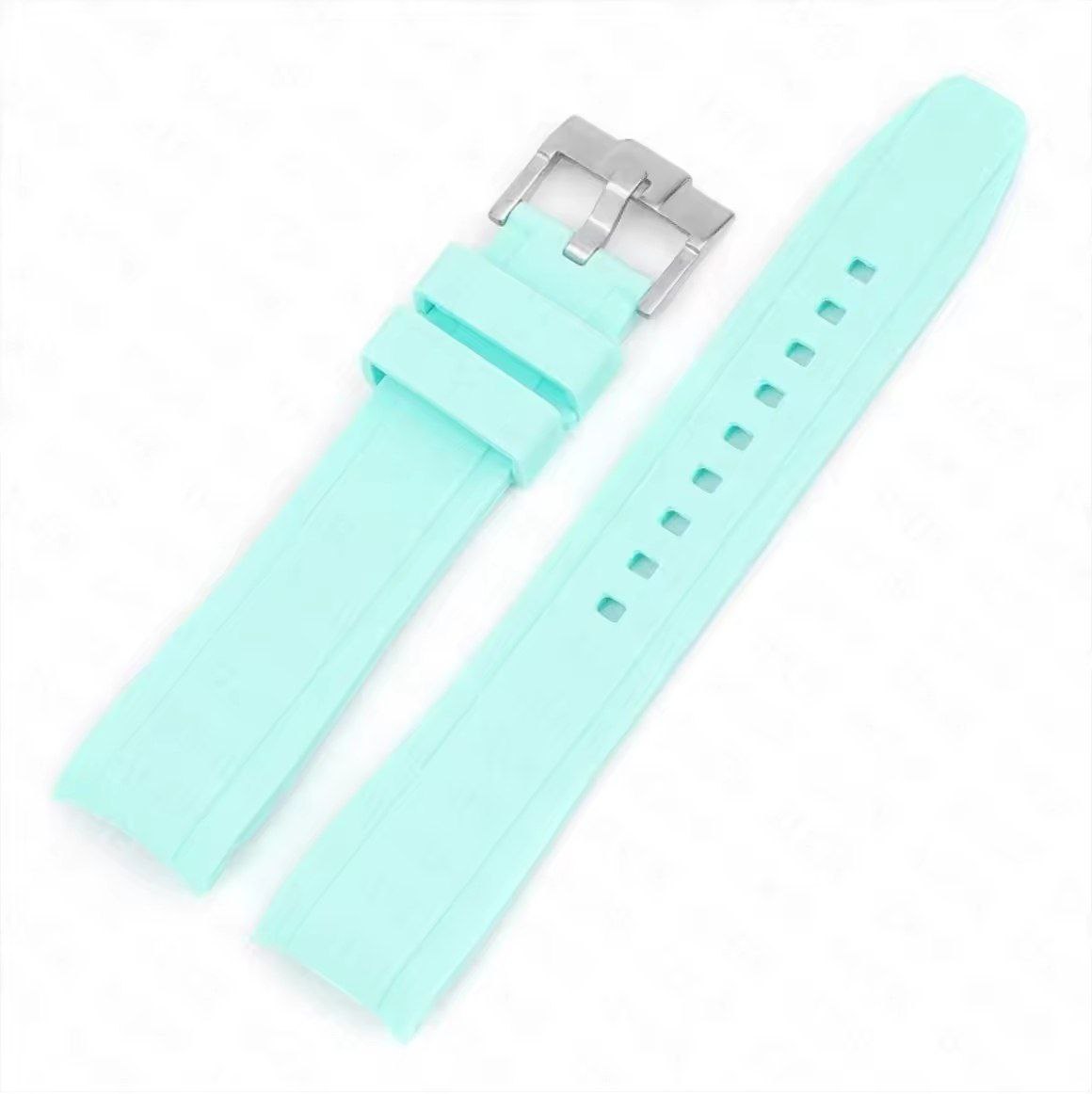 20mm Marbella-blå Curved Gummireim