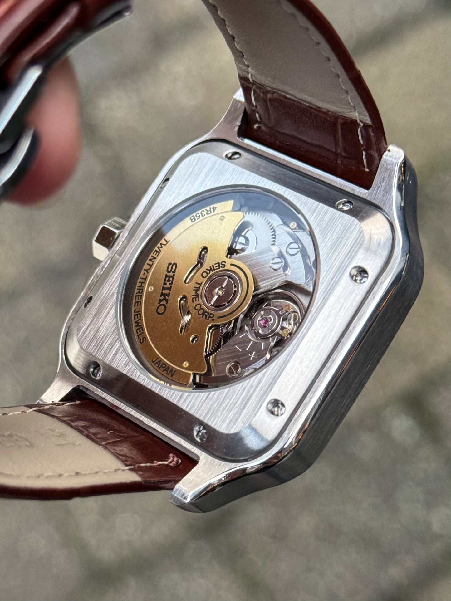 "Brown Dial" Leather Santos Mod