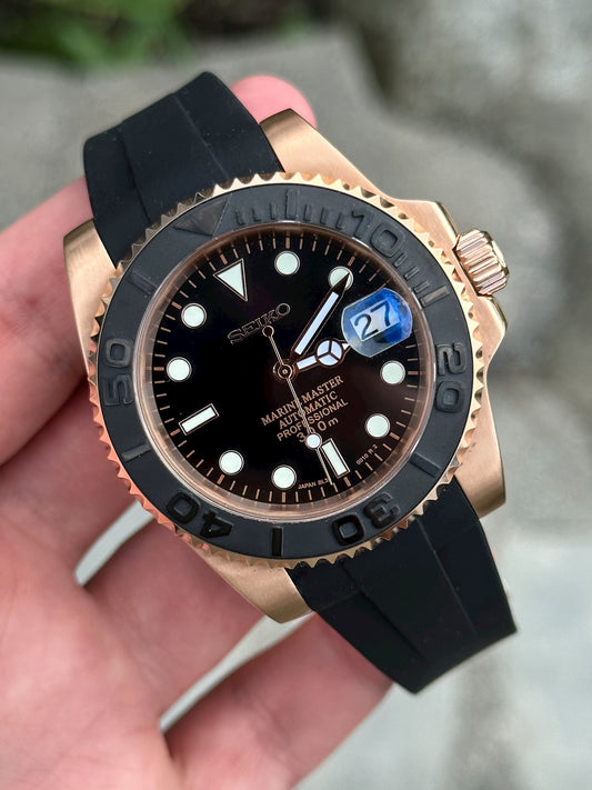 (PRE ORDER) Rosegold Yacht Master "Rubber" Mod