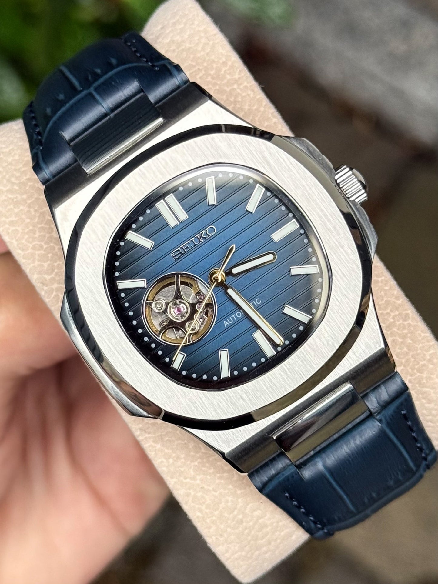 Open Heart ’Blue Dial’ Nautilus Mod