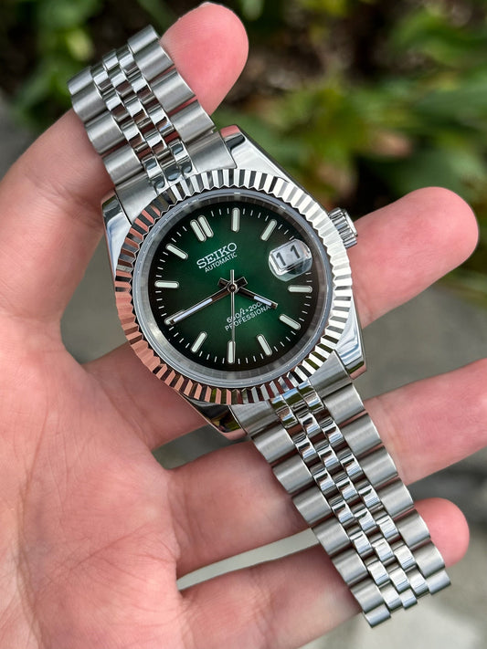 (På lager) "Gradient Green" 36mm Datejust Mod