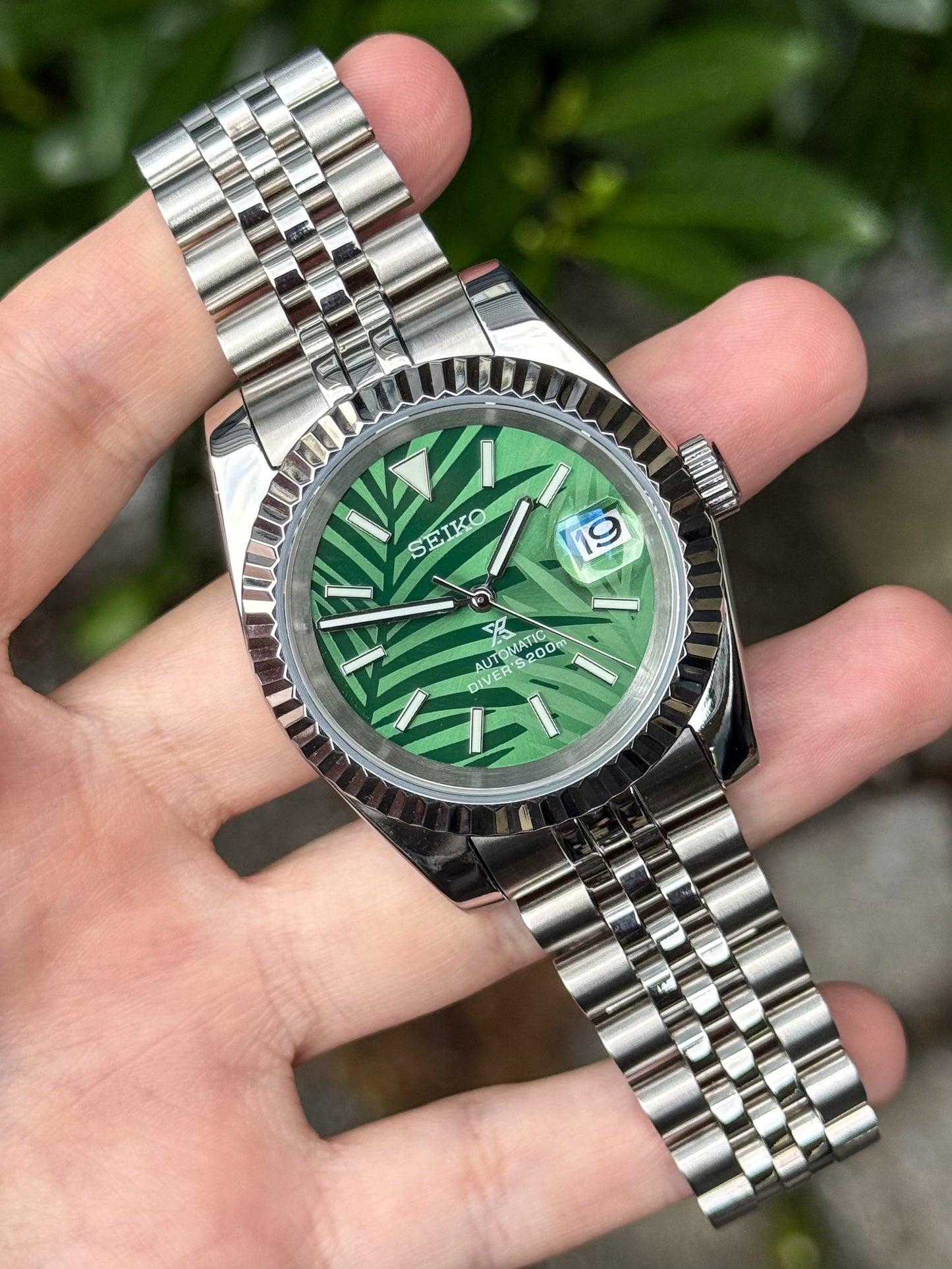 (På lager) "Green Palm" Datejust Mod
