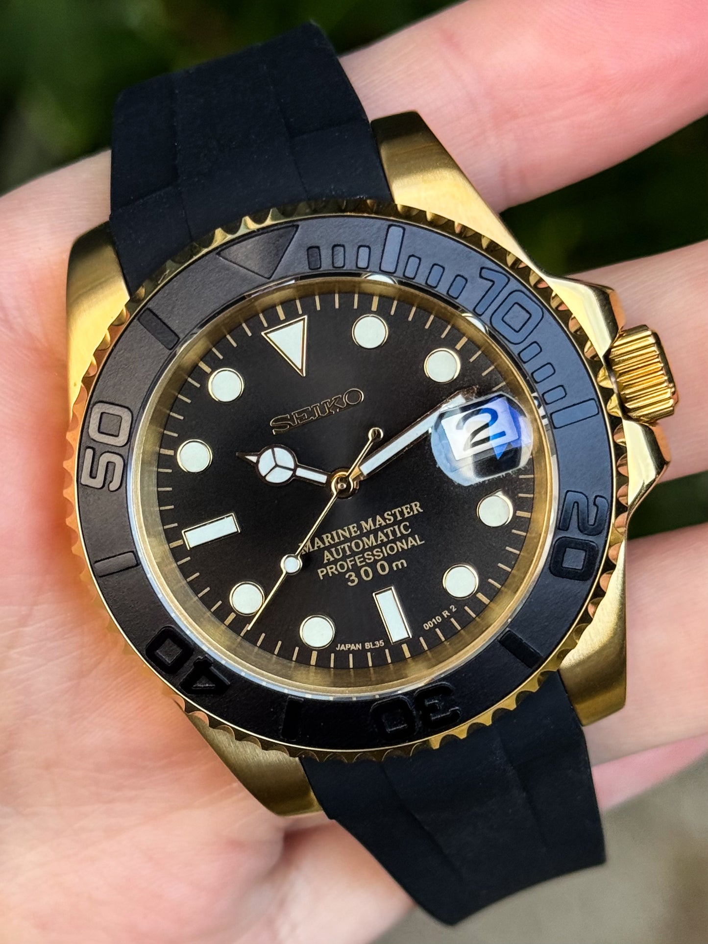 (På lager) "Gold" Yacht-Master Rubber Mod