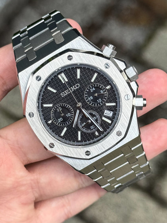(På lager) "Black Dial" Royal Oak Chrono Mod