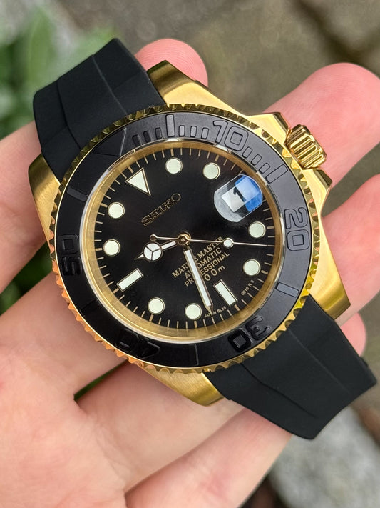 (På lager) "Gold" Yacht-Master Rubber Mod