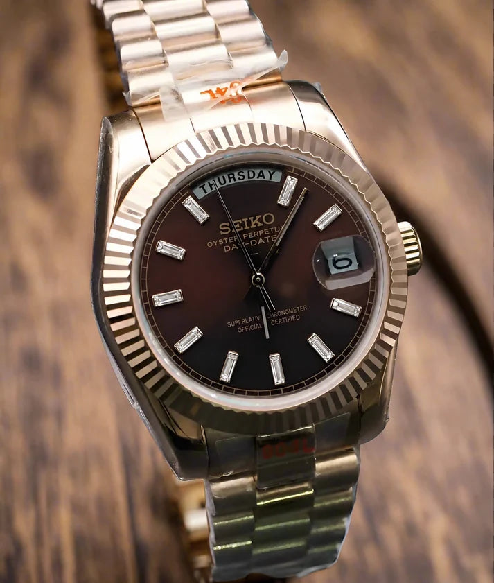 Rosegold "Choco Diamond" Day-Date Mod