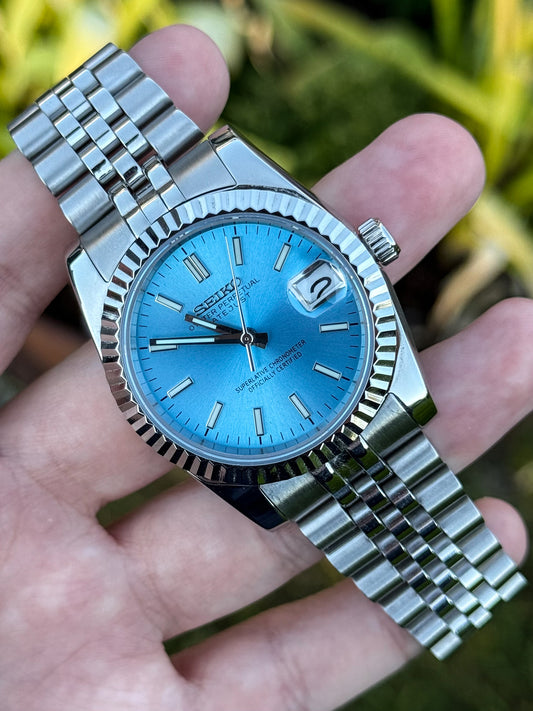 (På lager) "Sky Blue" Datejust 36mm Mod