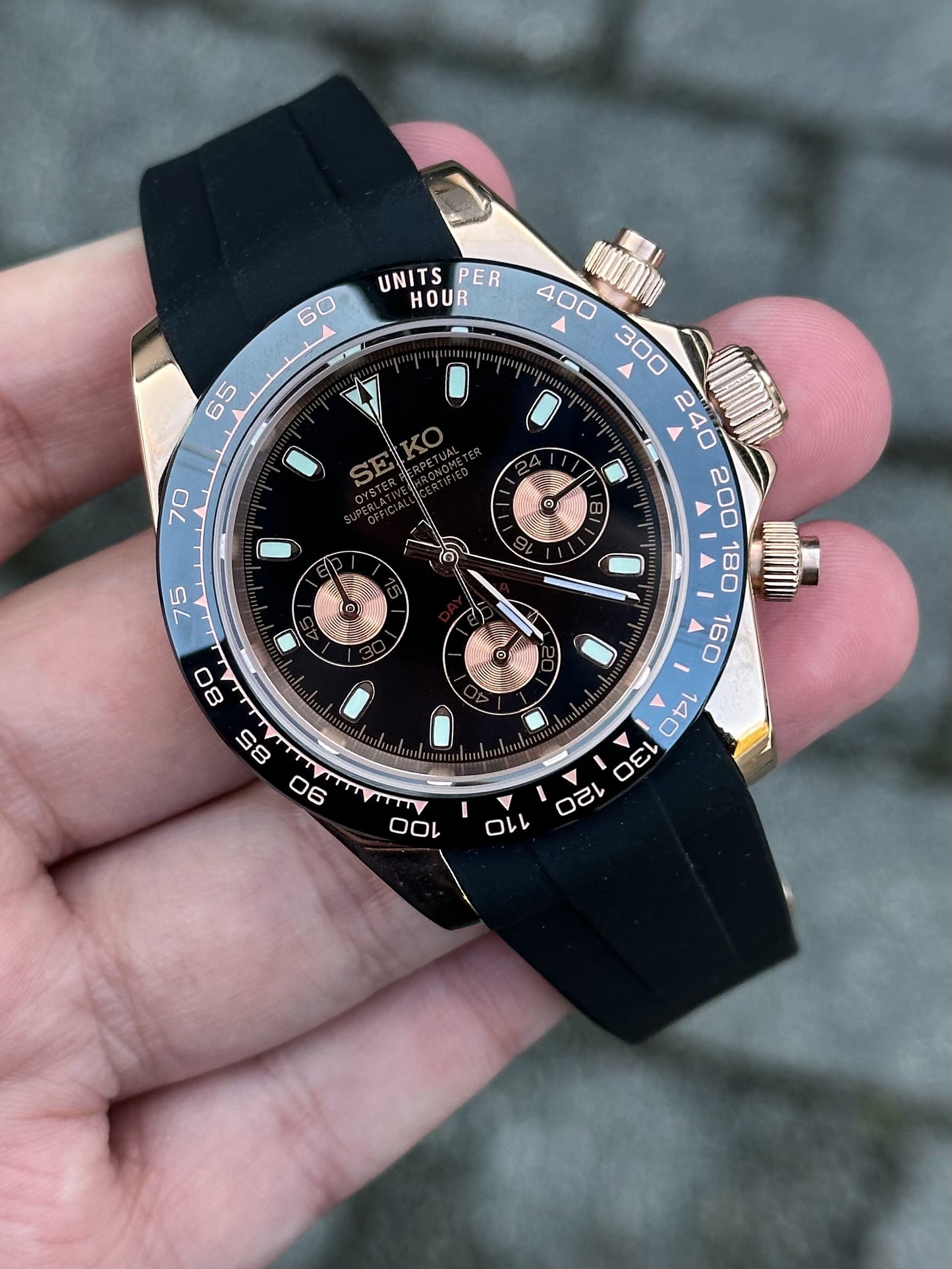 Rosegold "Black Dial" Daytona Mod