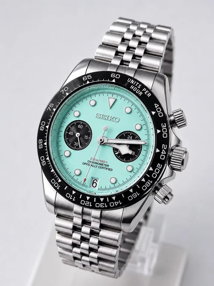 "Blue Flamingo" Black Bay Chrono Mod