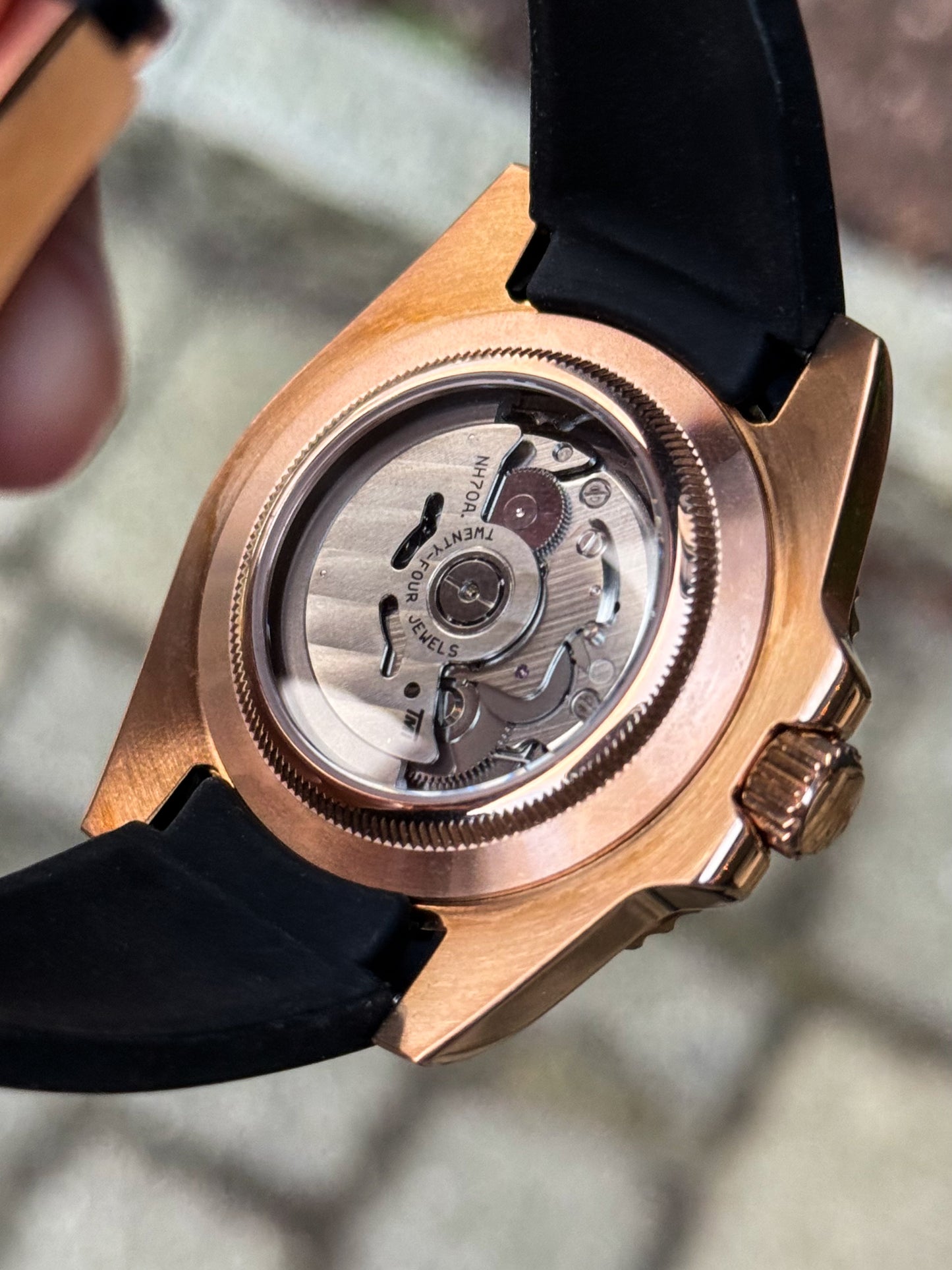 (På lager) Rosegold "Skeleton" Yacht-Master Mod