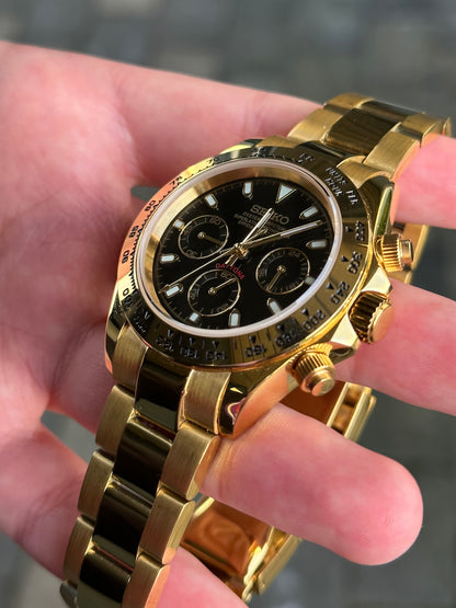 (PRE ORDER) Gold "Black Dial" Daytona Mod