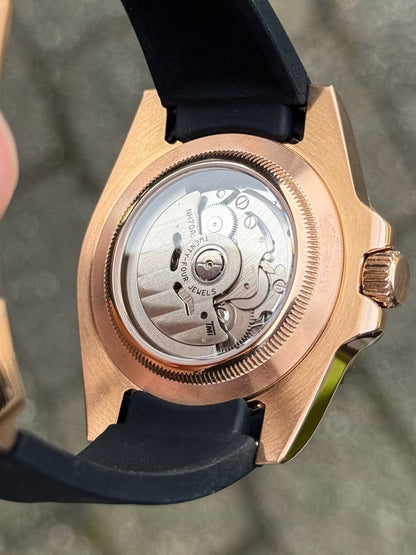 (På lager) Rosegold "Skeleton" Yacht-Master Mod