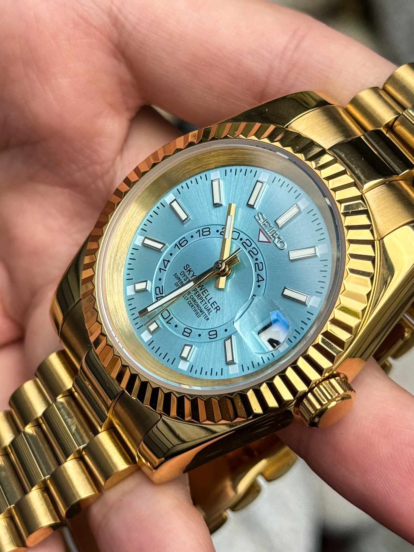 Gold "Sky Blue" Sky Dweller Mod