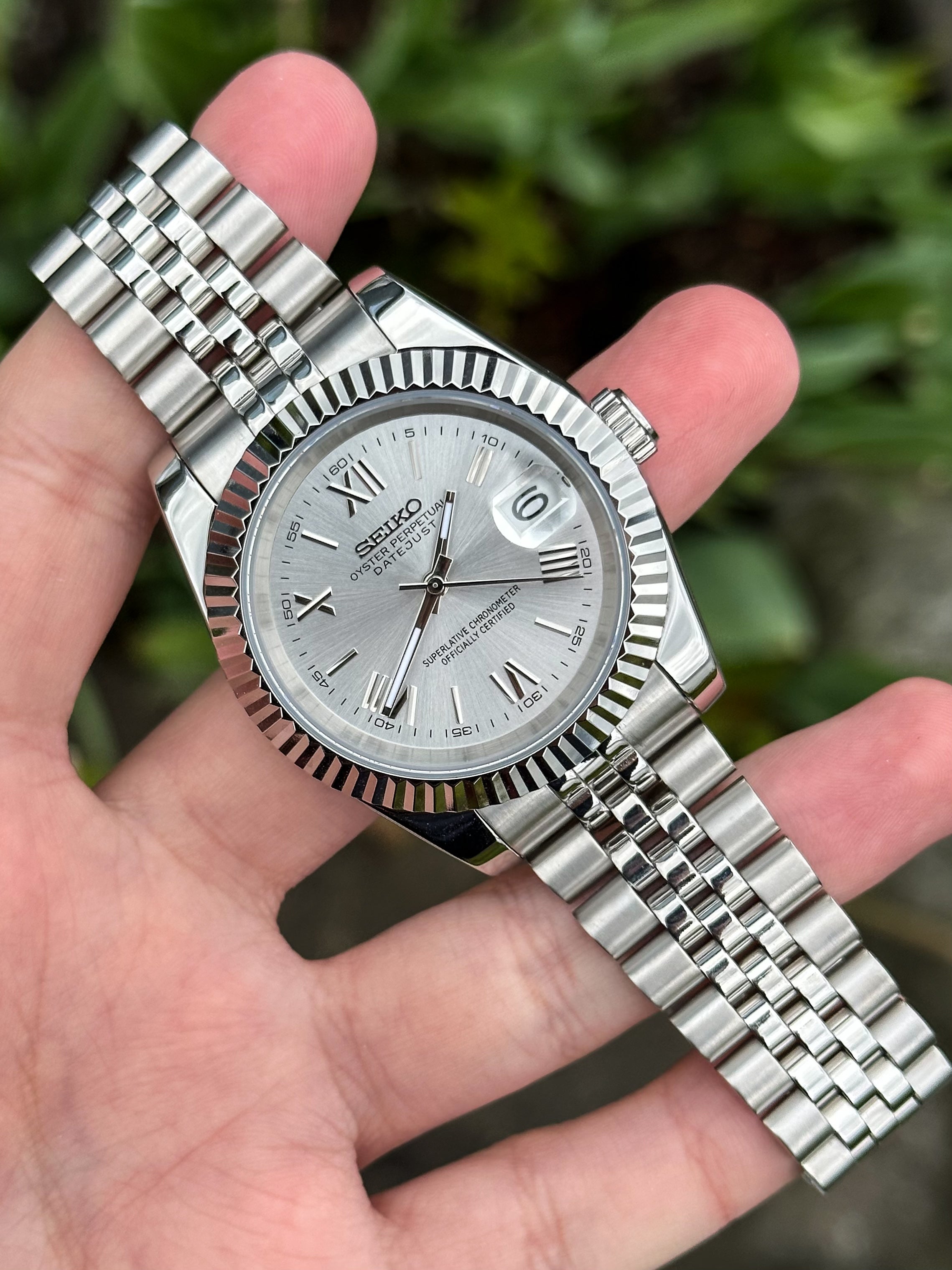 Datejust silver best sale