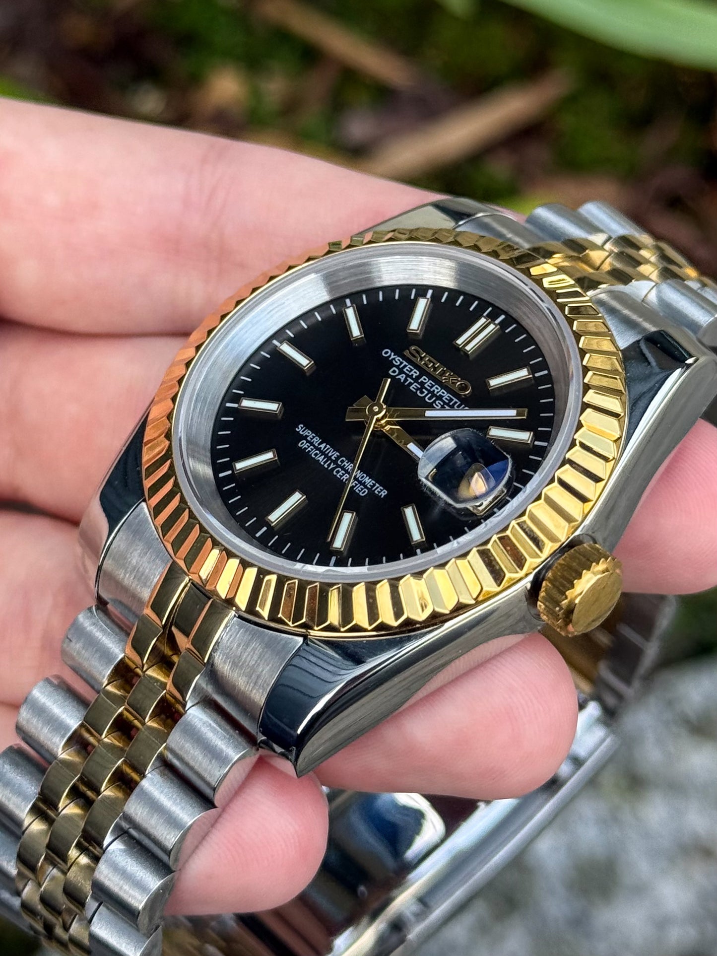 Two Tone "Black Dial" Datejust Mod