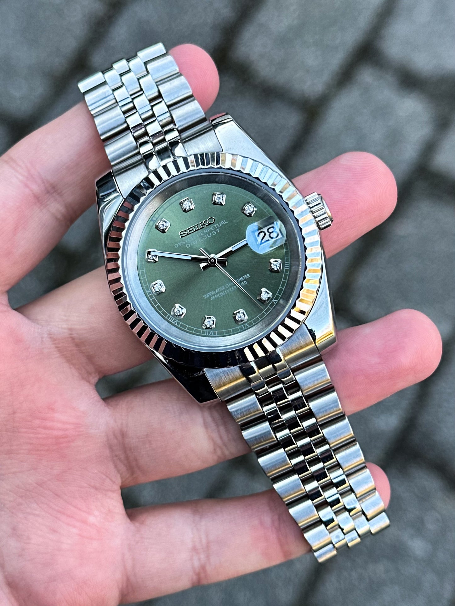 "Diamond Olive" Datejust Mod