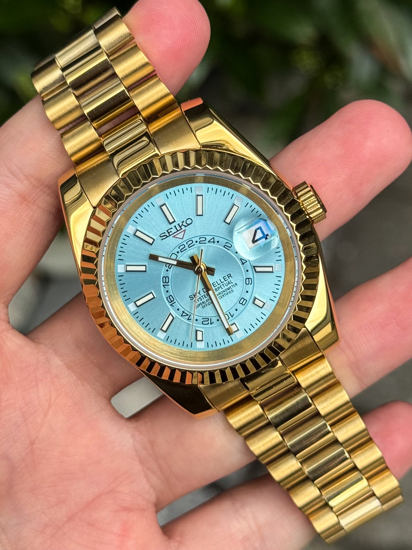 Gold "Sky Blue" Sky Dweller Mod