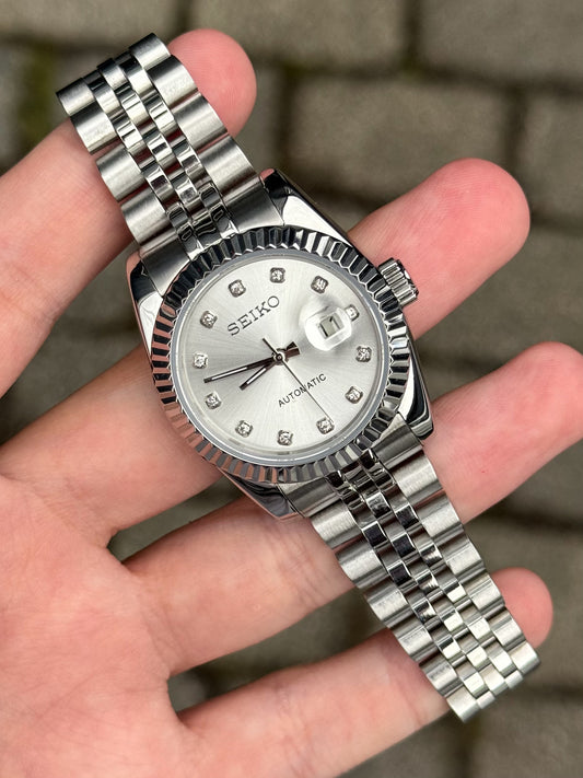 (På lager) "Silver Diamond" Datejust Ladies 31mm Mod
