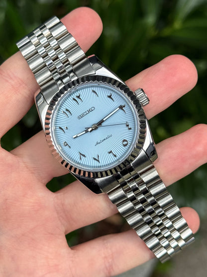 (På lager) "Sky Blue" Arabic Datejust 36mm Mod
