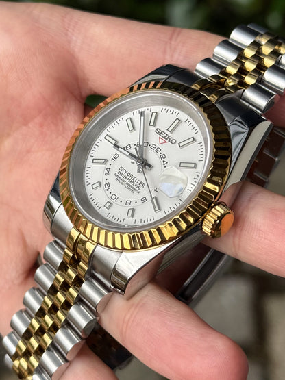 Two Tone "White Dial" Sky Dweller Mod