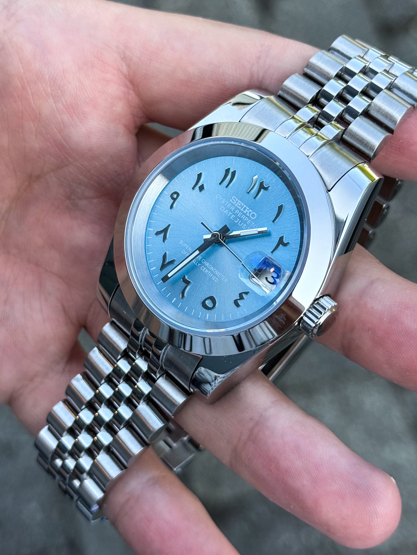 "Platinum Arabic" Datejust Mod