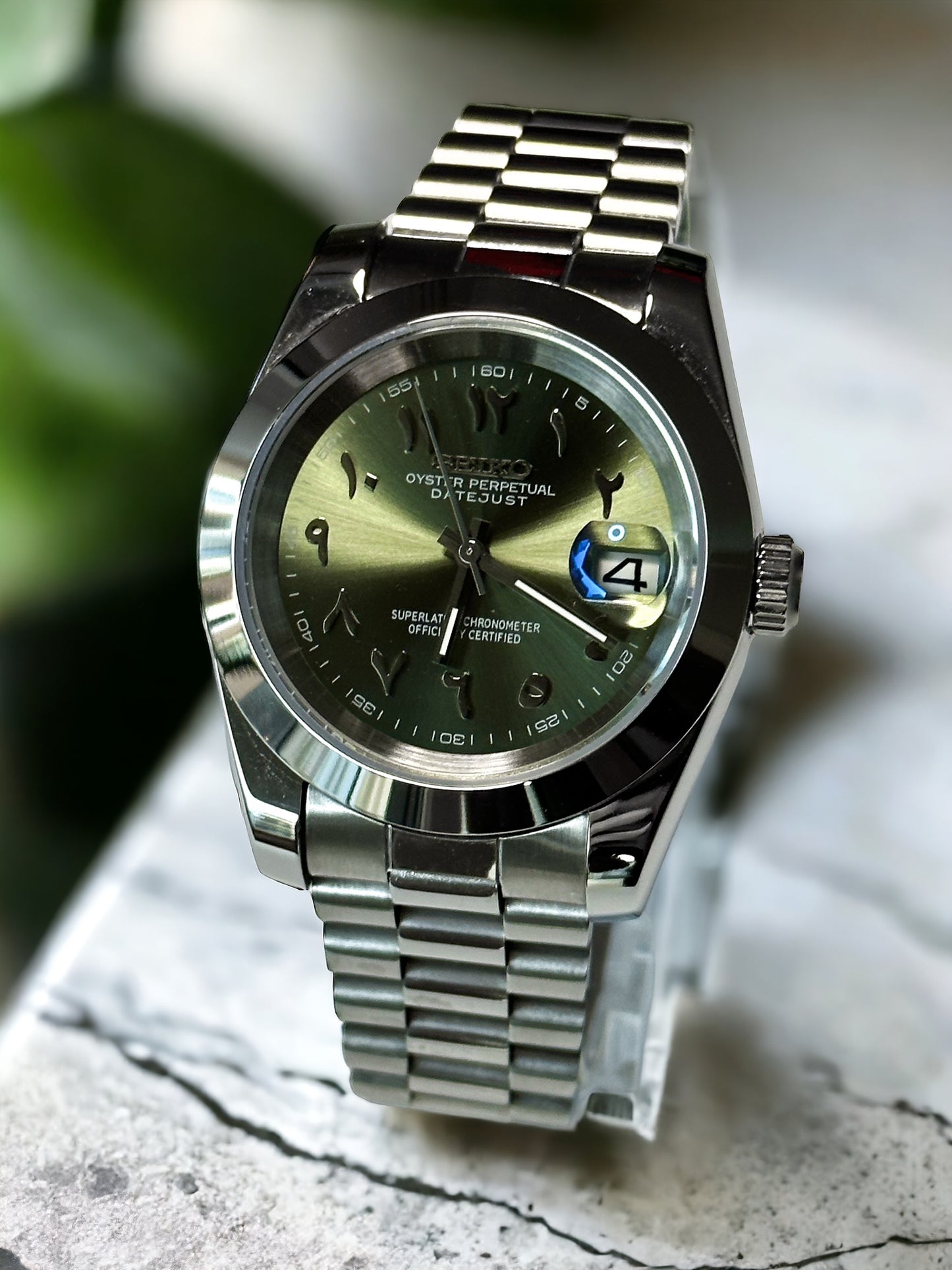 "Olive Arabic" President Datejust Mod