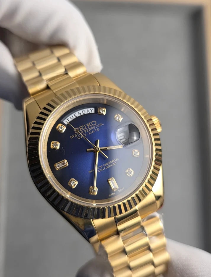 Gold "Blue Diamond" Day-Date Mod