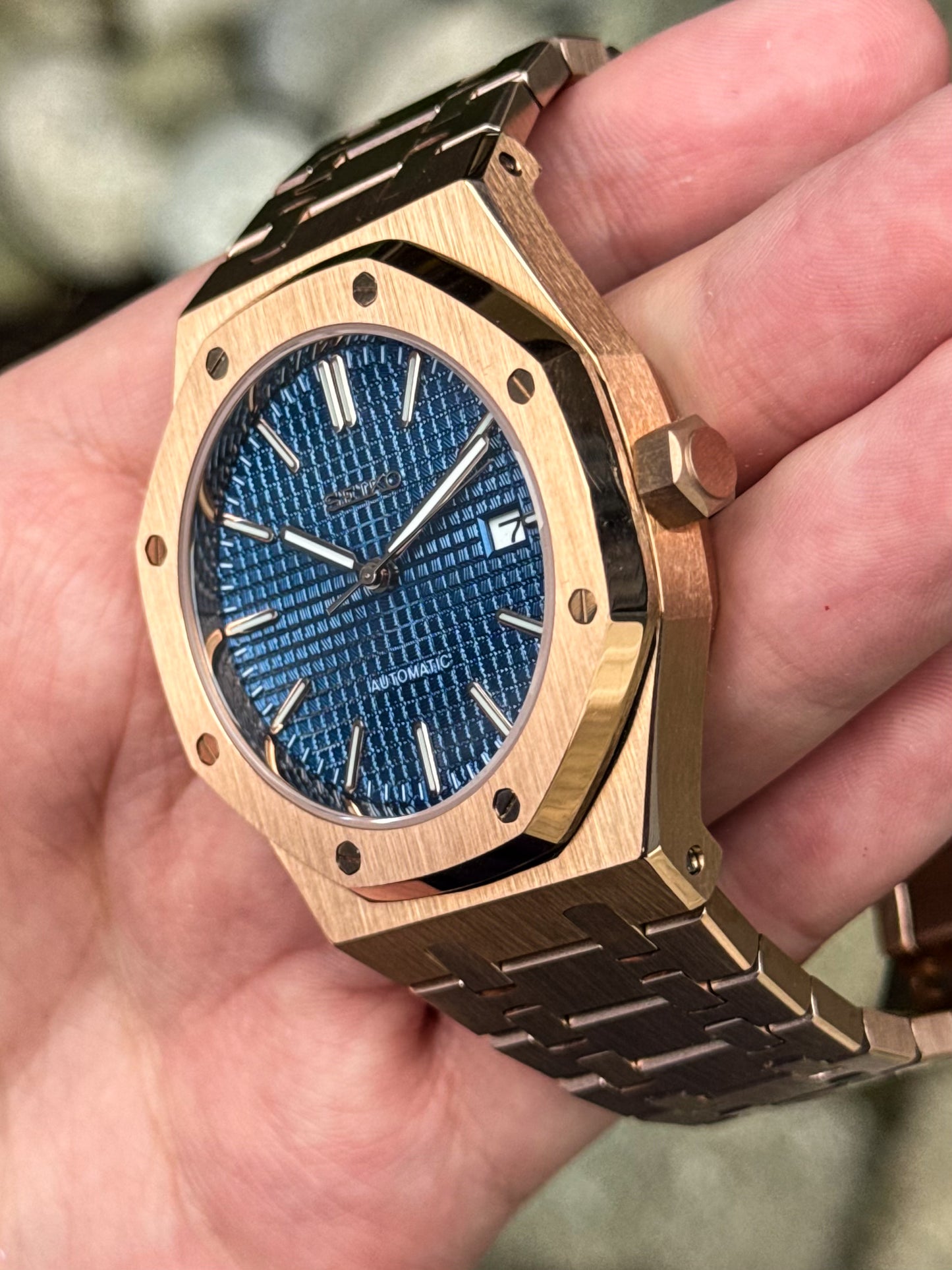 Rosegold "Blue Dial" Royal Oak Mod