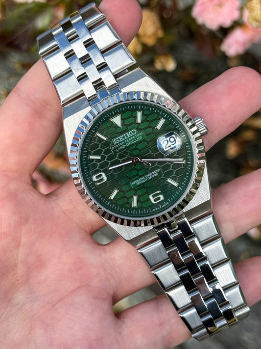 (På lager) "Green Dial" Land-Dweller Mod