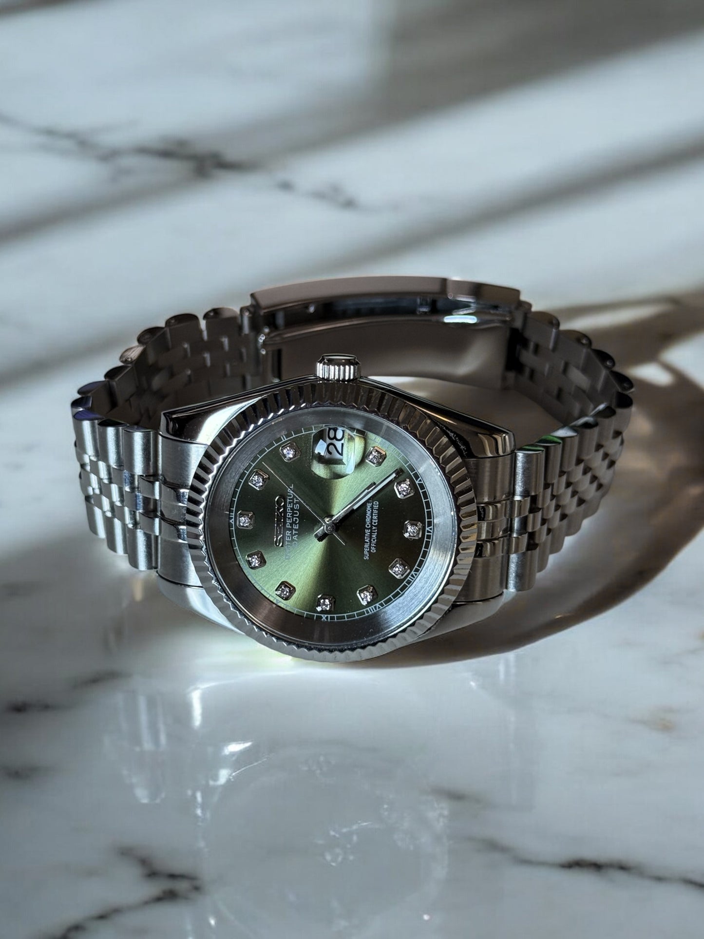 (På lager) "Diamond Olive" Datejust Mod