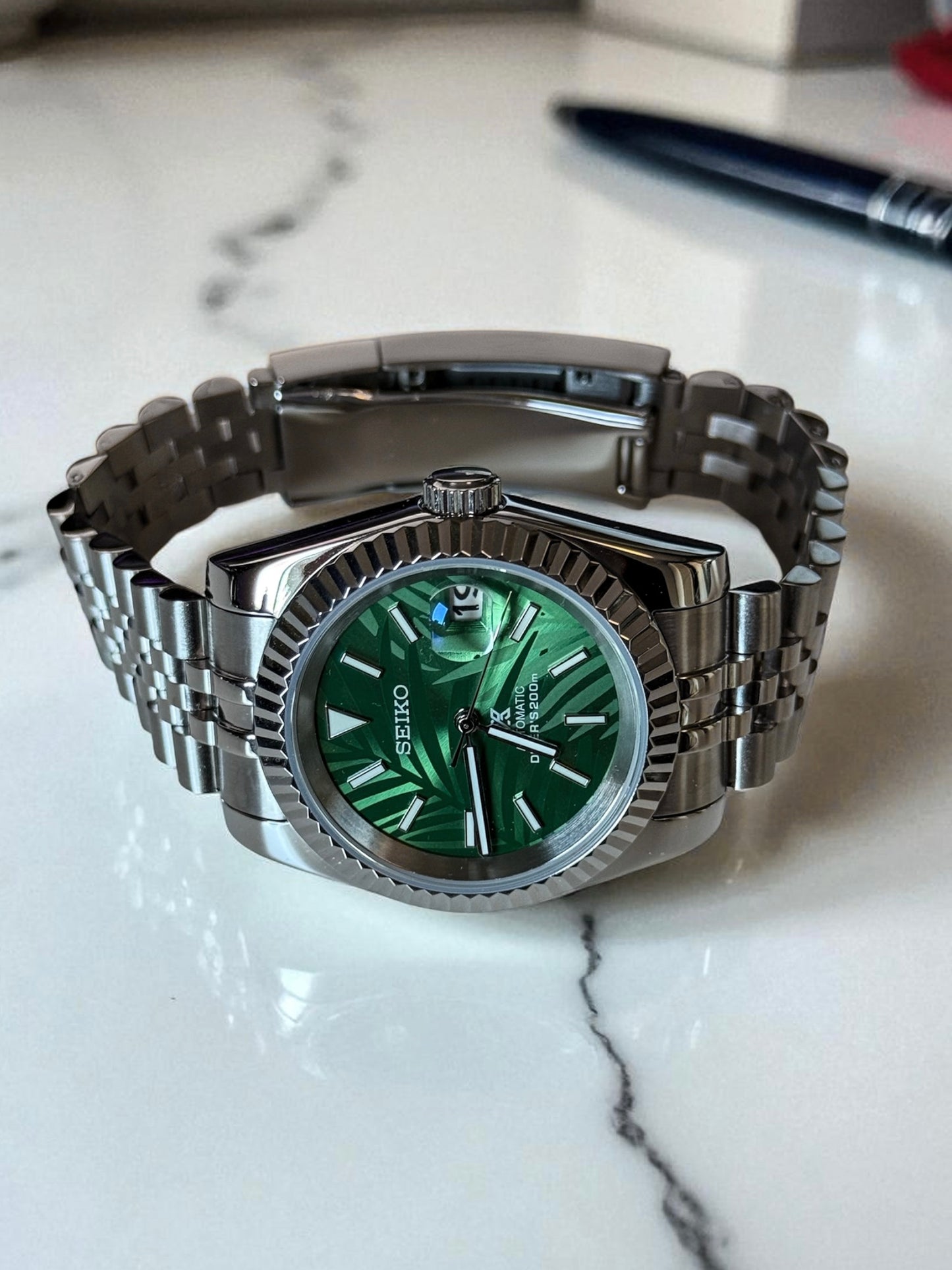 (På lager) "Green Palm" Datejust Mod