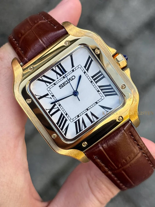 Gold ’Leather’ Santos Mod