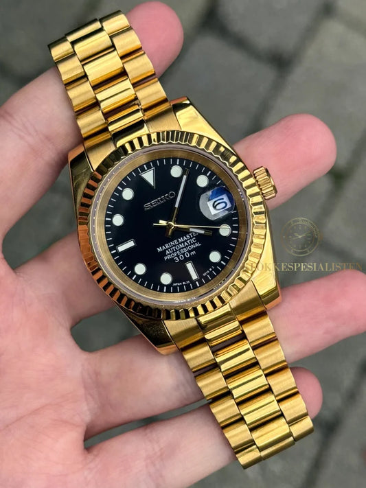 (På lager) Gold ’Black Dial’ President Mod