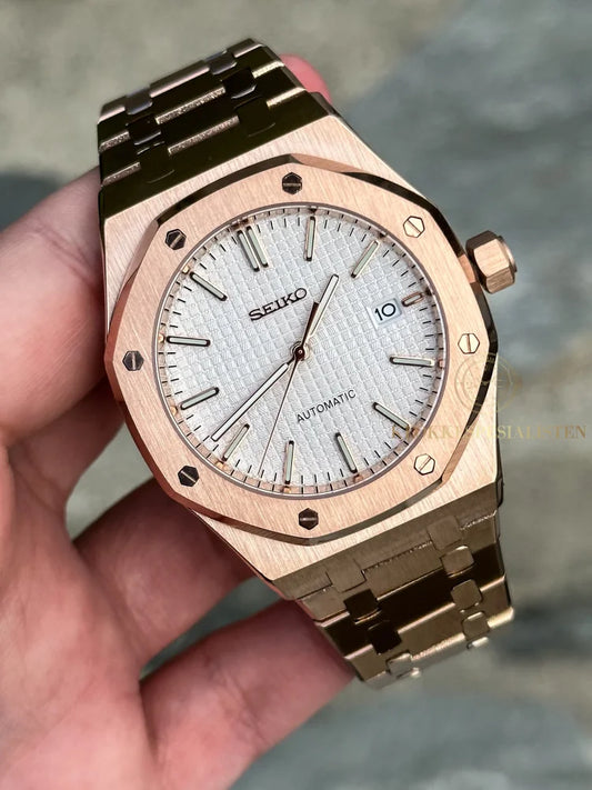 (På lager) Rosegold ’White Dial’ Royal Oak Mod